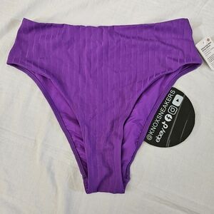 Lululemon Ribbed High Waist Skimpy Bottom ATPU Purple Bikini Women's Size 10